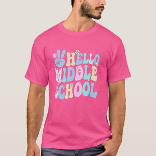 T-shirt Bonjour Chemise Du Milieu Super Retour À L'École S