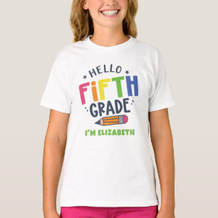 T-shirt Bonjour cinquième année de retour à l'école