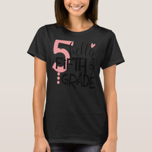 T-shirt Bonjour Cinquième Année Premier Jour De L'École Re