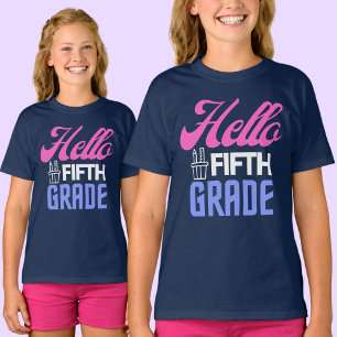 T-shirt Bonjour Cinquième Année, Retour À L'École