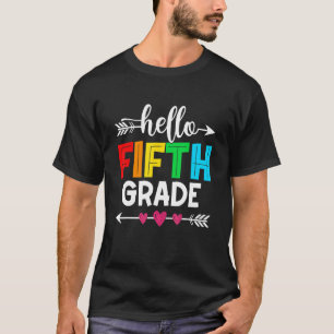 T-shirt Bonjour Cinquième Année Retour À L'École Premier J