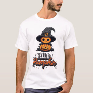 T-shirt Bonjour Citrouille mignonne Citrouille Halloween s