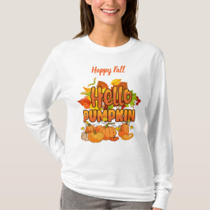 T-shirt Bonjour Citrouille Texte de la Personnaliser d'aut