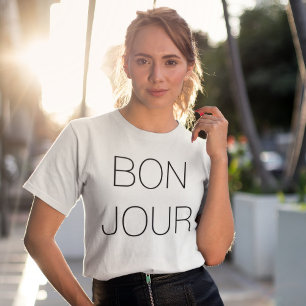 T-shirt Bonjour Cool Minimal Typographie