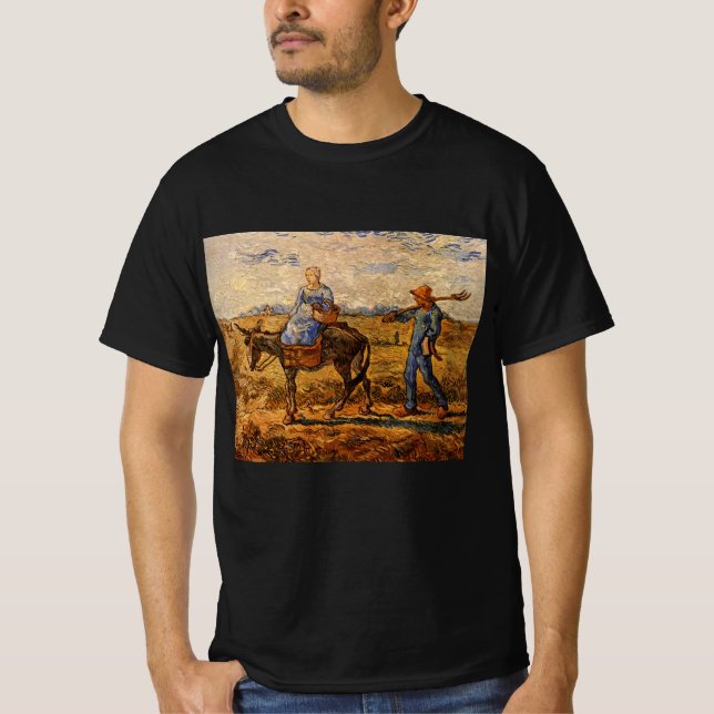 T-shirt Bonjour, Couple paysan par Vincent van Gogh (Devant)