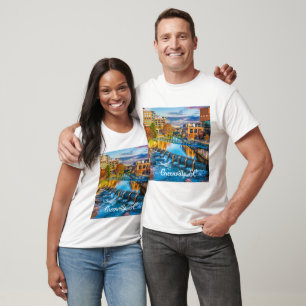 T-shirt Bonjour de Greenville, Caroline du Sud Reedy River