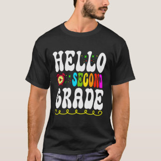 T-shirt Bonjour Deuxième 2E Année Retour À L'École Enseign
