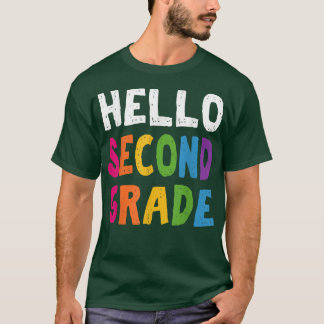 T-shirt Bonjour Deuxième Année Retour À L'École Deuxième E