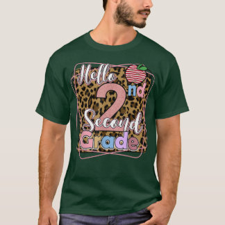 T-shirt Bonjour Deuxième Année Retour À L'École Enseignant