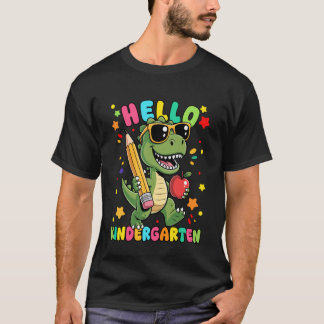 T-shirt Bonjour Dinosaur de maternelle Premier jour de ret
