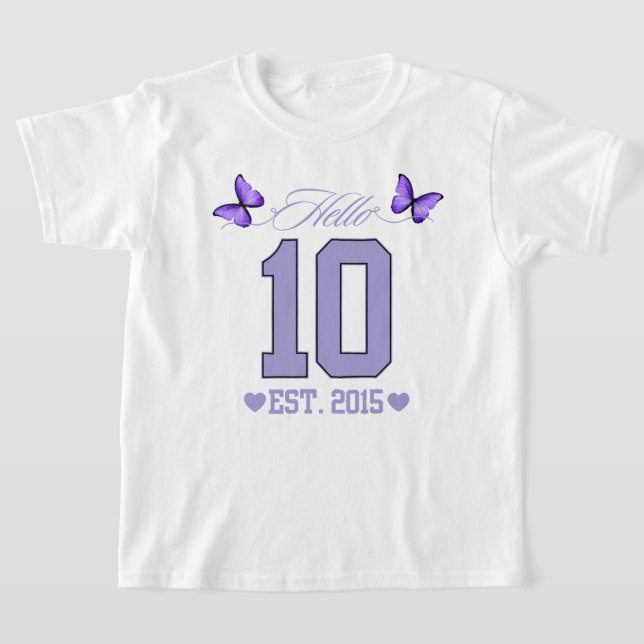 T-shirt Bonjour Dix Chiffres Cute Coquette 10e anniversair (Poser)