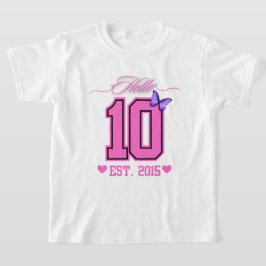 T-shirt Bonjour Dix Chiffres Cute Coquette 10e anniversair
