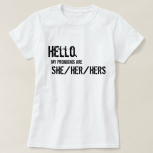 T-shirt Bonjour. Elle/elle/sienne chemise
