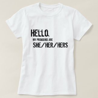 T-shirt Bonjour. Elle/elle/sienne chemise
