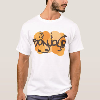 T-shirt Bonjour en français le graffiti de Bonjour