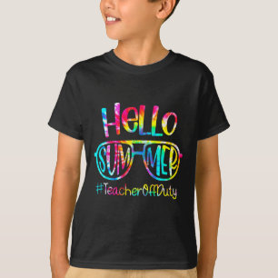 T-shirt Bonjour Enseignant Été Hors Service Dernier Jour D