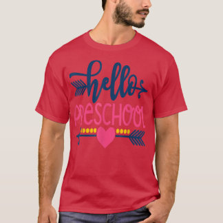T-shirt Bonjour Enseignant préscolaire Enfants Retour à l'