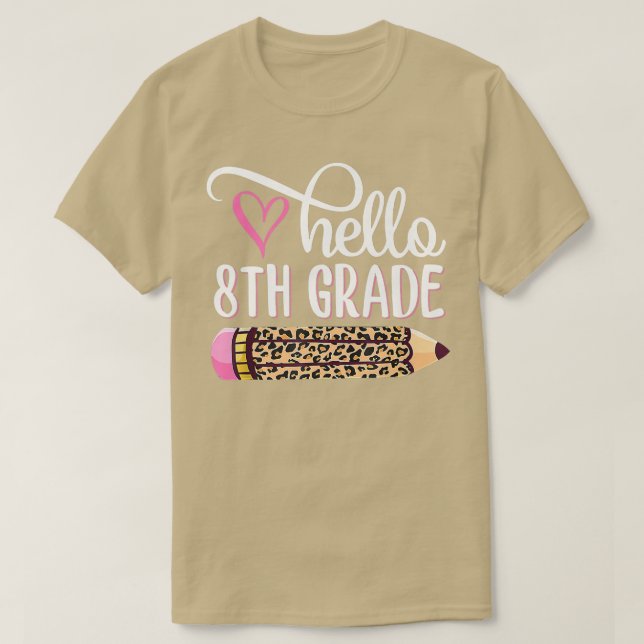 T-shirt Bonjour Équipe 8e année 8e année Retour à l'école  (Design devant)