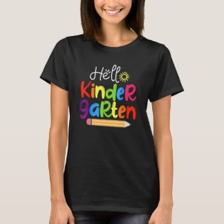 T-shirt Bonjour Équipe de Maternelle Kinder Retour à l'Éco