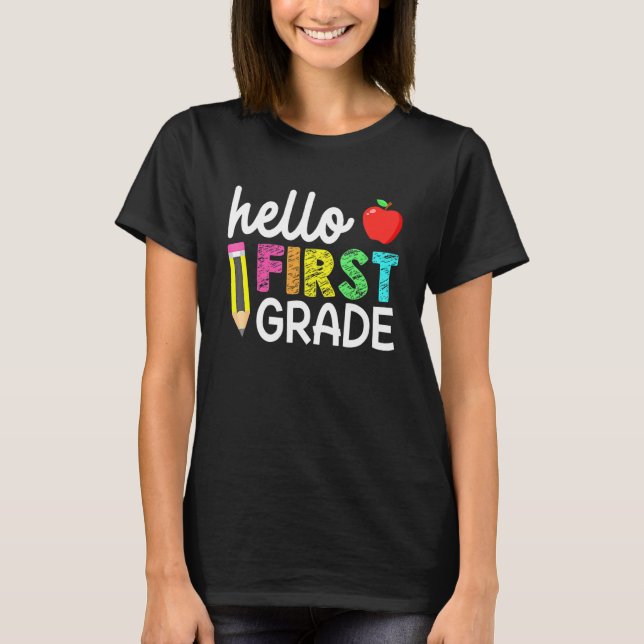 T-shirt Bonjour Équipe de première année 1ère année Retour (Devant)