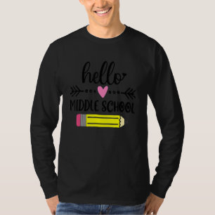 T-shirt Bonjour Équipe Milieu École De Retour À L'École En