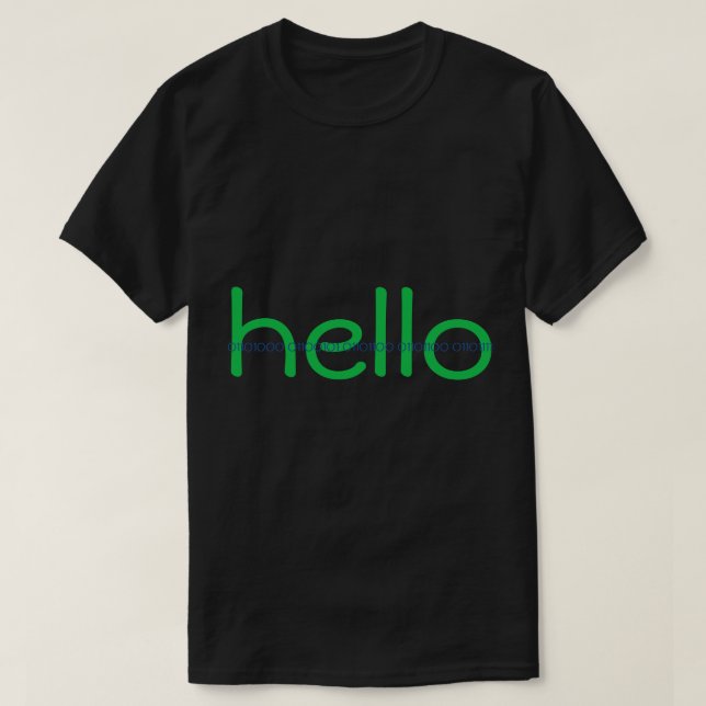 T-shirt Bonjour et Bye Hacker Code Message Tee (Design devant)
