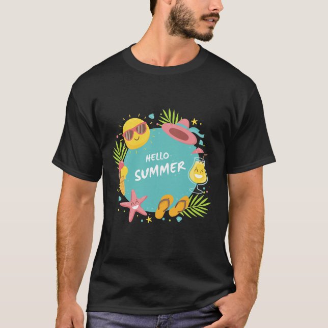 T-shirt bonjour été (Devant)