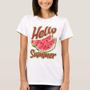 T-shirt Bonjour été   Aquarelle