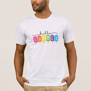 T-shirt Bonjour été avec texte coloré