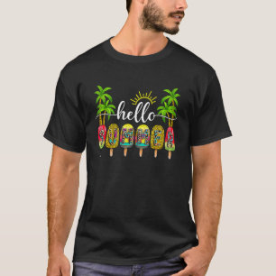 T-shirt Bonjour été Crème glacée Popsicle Beach Vacay Summ