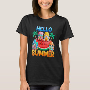 T-shirt Bonjour été Gnome Beach vacances été 2