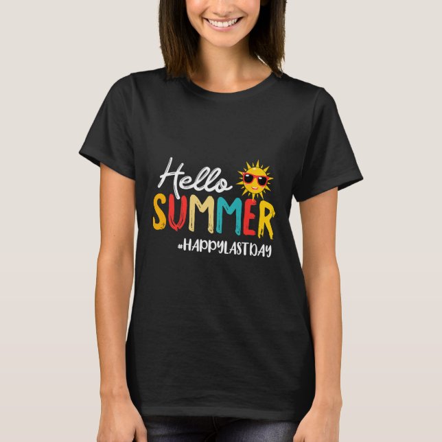 T-shirt Bonjour Été Joyeux Dernier Jour De L'École Étudian (Devant)
