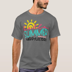 T-shirt Bonjour Été Joyeux Dernier Jour Enseignant Sunset 