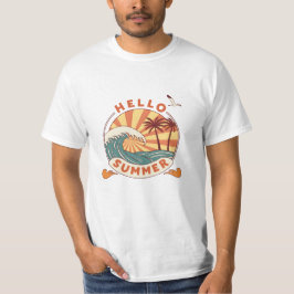 T-shirt Bonjour été : Retro Beach Vibes