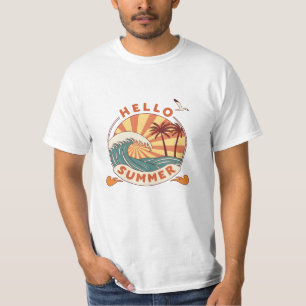 T-shirt Bonjour été : Retro Beach Vibes