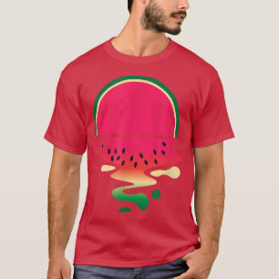 T-shirt Bonjour Été Rouge pastèque Végétarien de fruits tr