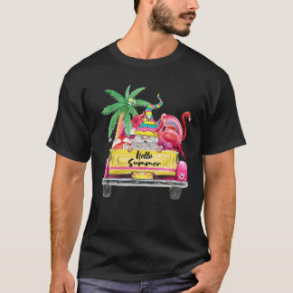 T-shirt Bonjour été Sunshine Gnomes Flamant rose Camion Vi