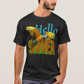 T-shirt Bonjour été unique Design Parrot cadeau Cool cadea