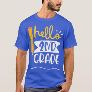 T-shirt Bonjour Étudiants De 2E Année Retour À L'École fi