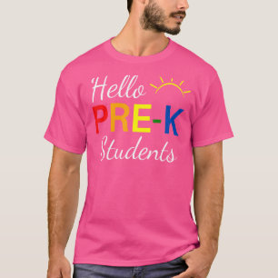 T-shirt Bonjour Étudiants Pré K Retour À L'École Enseignan