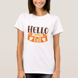 T-shirt Bonjour Fall Jote Girly Automne Typographie Citati