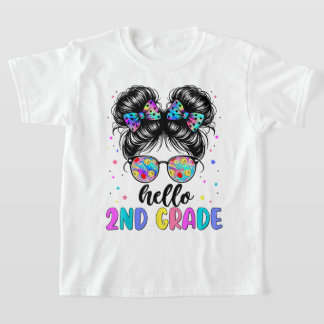 T-shirt Bonjour Fille de Deuxième Année Arc Coquette Profe
