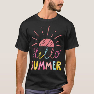 T-shirt Bonjour Fin D'Été De L'Année Scolaire Chemises D'E