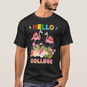 T-shirt Bonjour Flamant rose College Bienvenue À L'Enfant