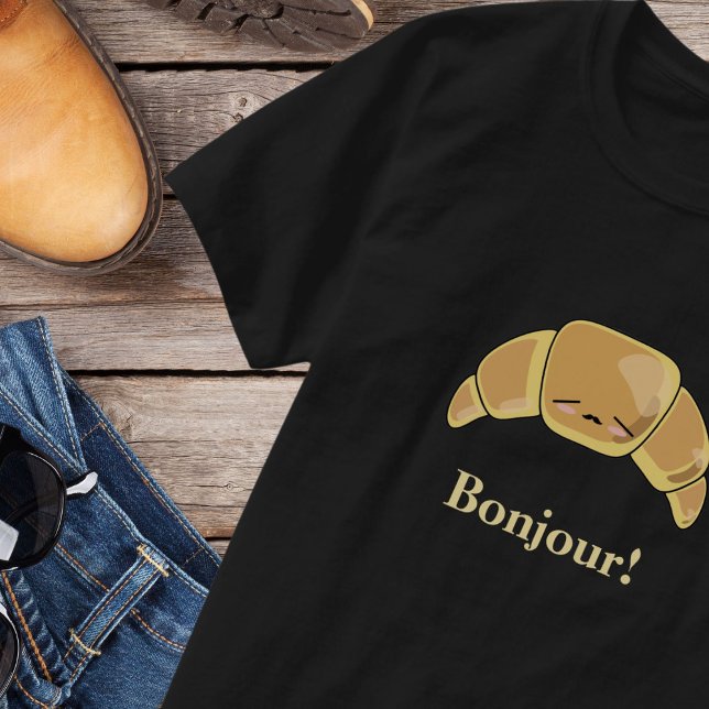 T-shirt Bonjour Français Croissant Funny Kawaii Guys Pâtis (Créateur téléchargé)