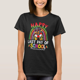 T-shirt Bonjour Graduation été Rottweiler Dabbing Rainbow