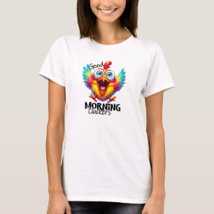 T-shirt Bonjour griffes poulet heureux