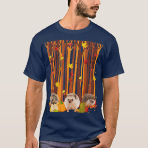 T-shirt Bonjour Hérisson d'automne Hérisson Feuille d'érab