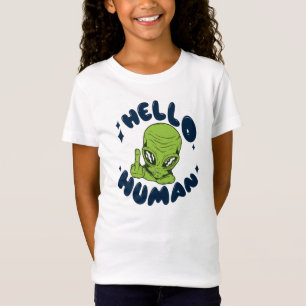 T-Shirt Bonjour humain drôle d'Alien