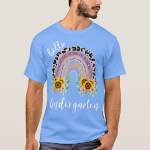 T-shirt Bonjour jardin d'enfants, professeur d'arc-en-ciel